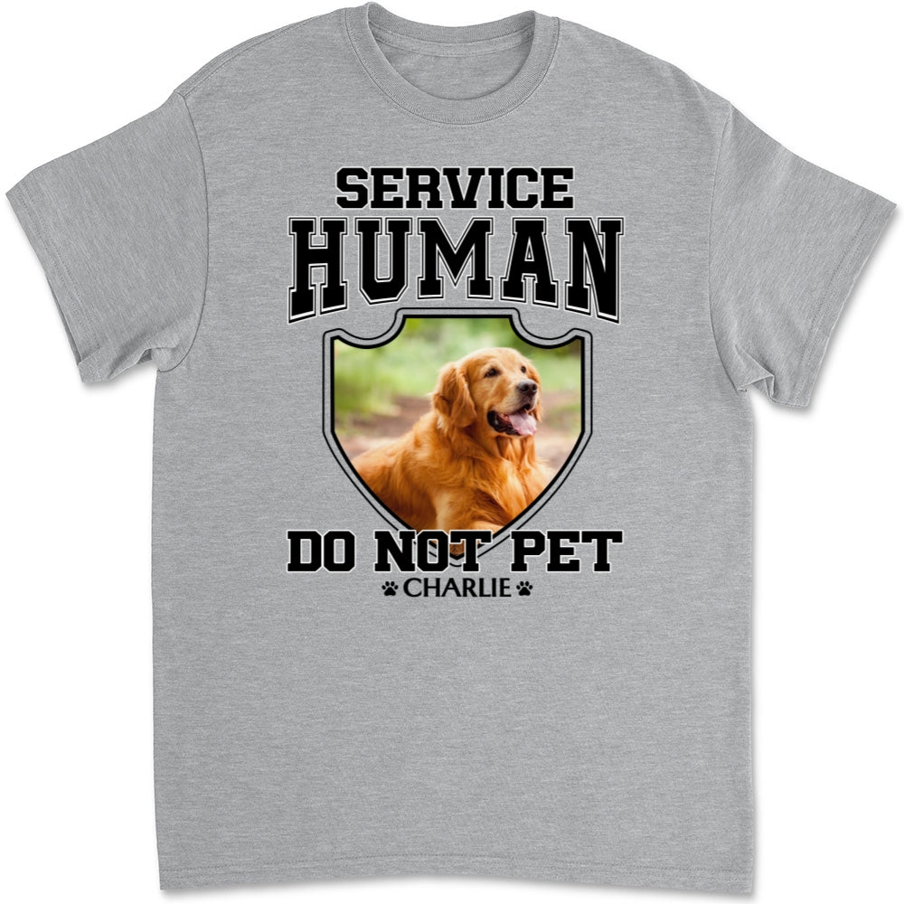 Customizable 'Do Not Pet' Service Human Photo Unisex T-Shirt - Ideal Gift for Pet Lovers