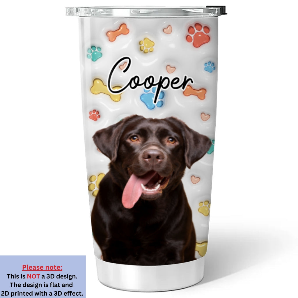Personalized 3D Inflated Effect Custom Tumbler with Cute Dog Baby Photo