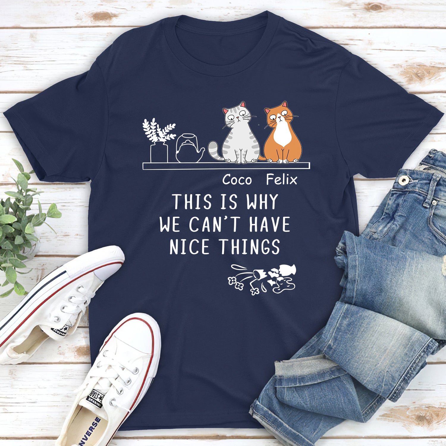 Naughty Cat - Customizable Unisex Personalized T - shirt for Pet Lovers