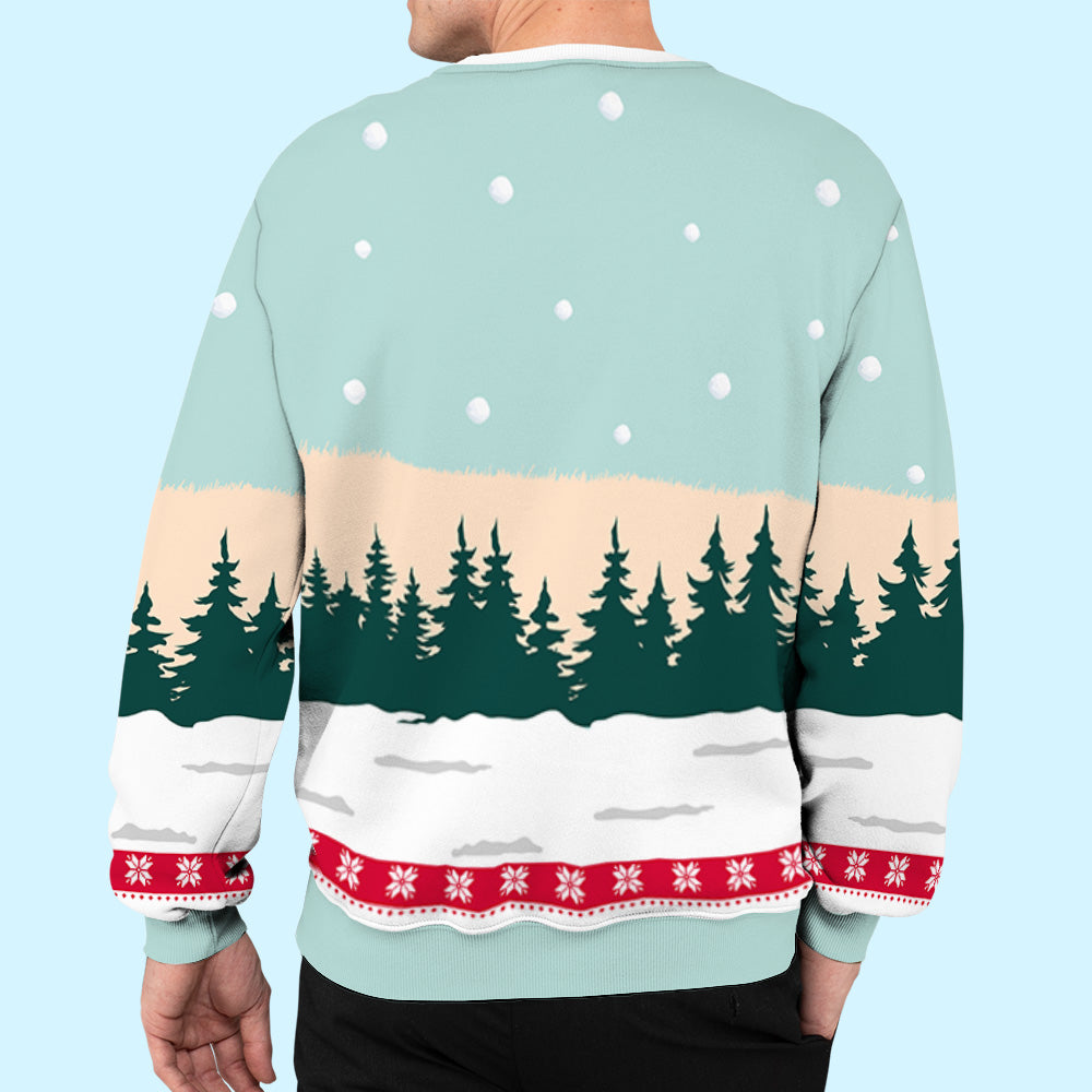Meowy Christmas Personalized All-Over Print Cat Sweatshirt - Ideal Gift for Pet Lovers