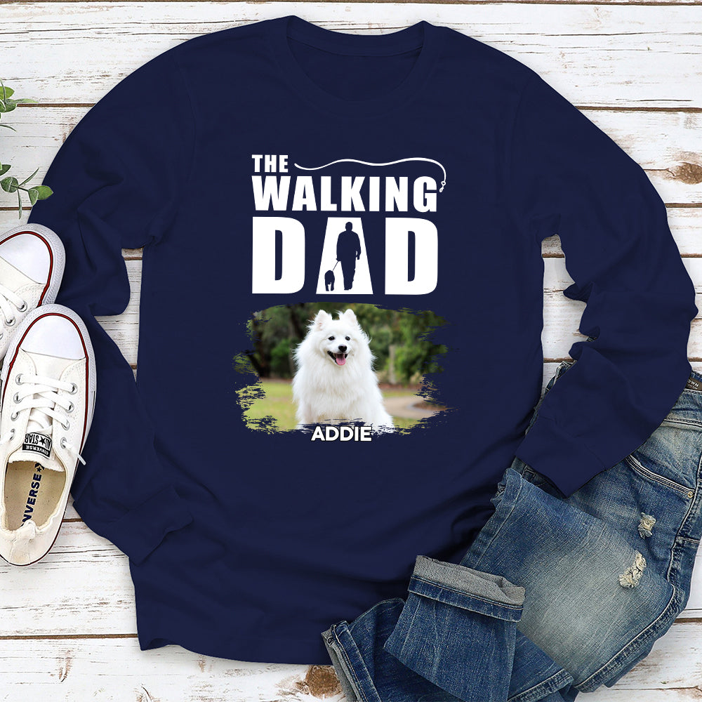 Personalized Custom Long Sleeve T-shirt: Walking The Dog - Ideal Gift for Pet Lovers