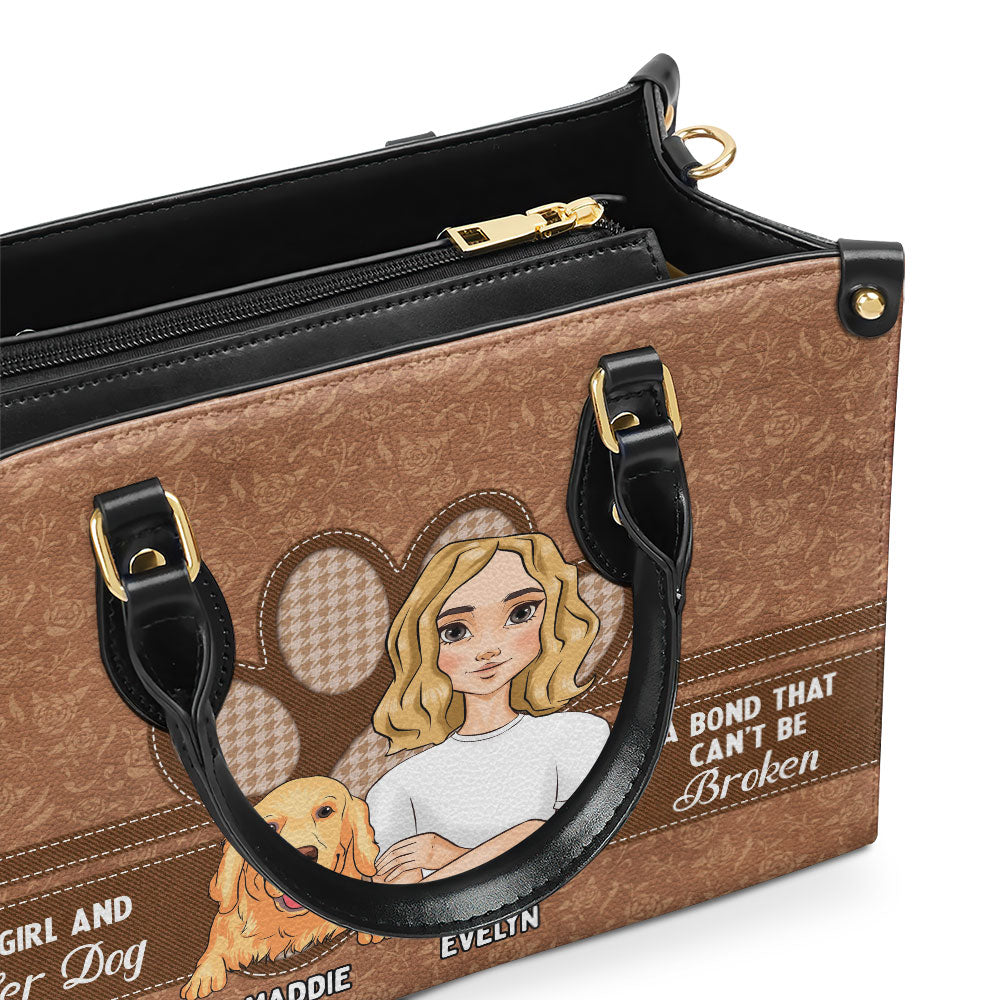 Personalized Custom Leather Handbag: A Girl and Her Dog Tribute