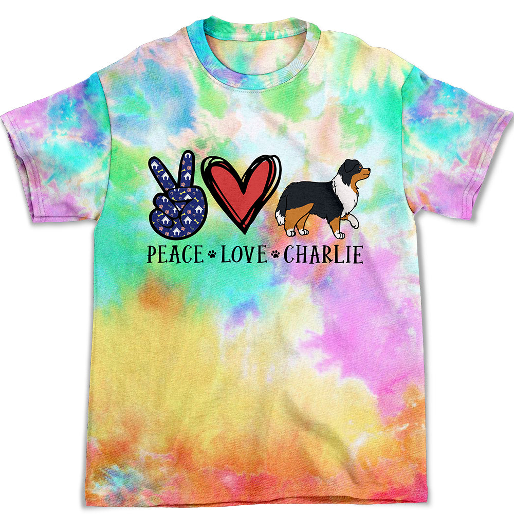 Peace Love Walking Dog - Customizable All-Over Print Comfort T-Shirt