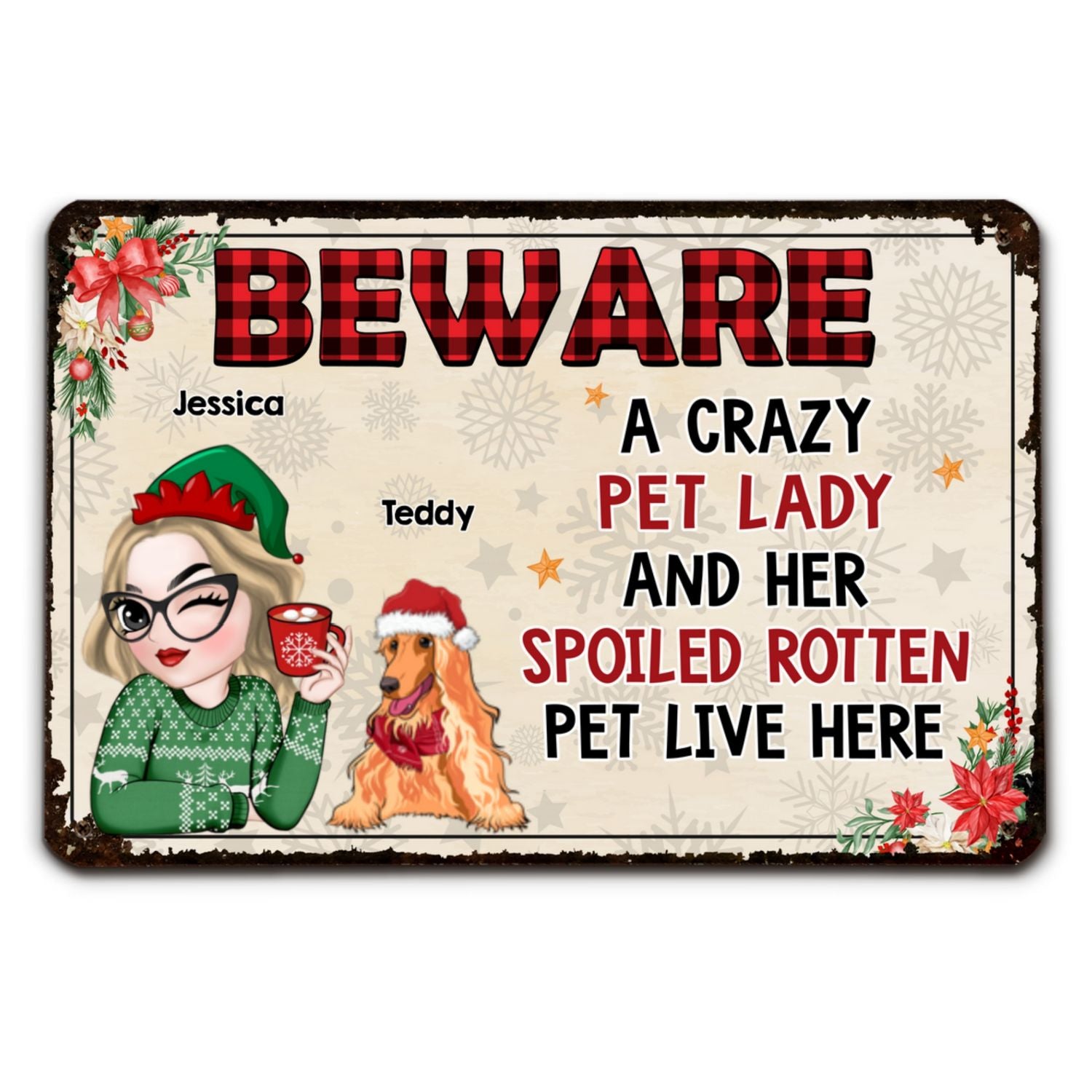 Personalized Custom Rust - Style Metal Sign for Pet Lovers