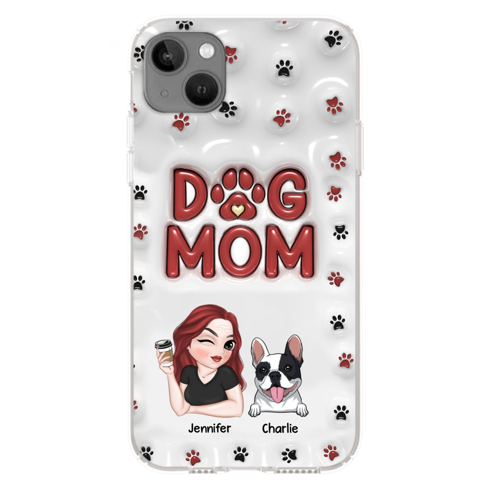 Adorable Dog Mom - Personalized 3D Inflated Effect Custom Phone Case