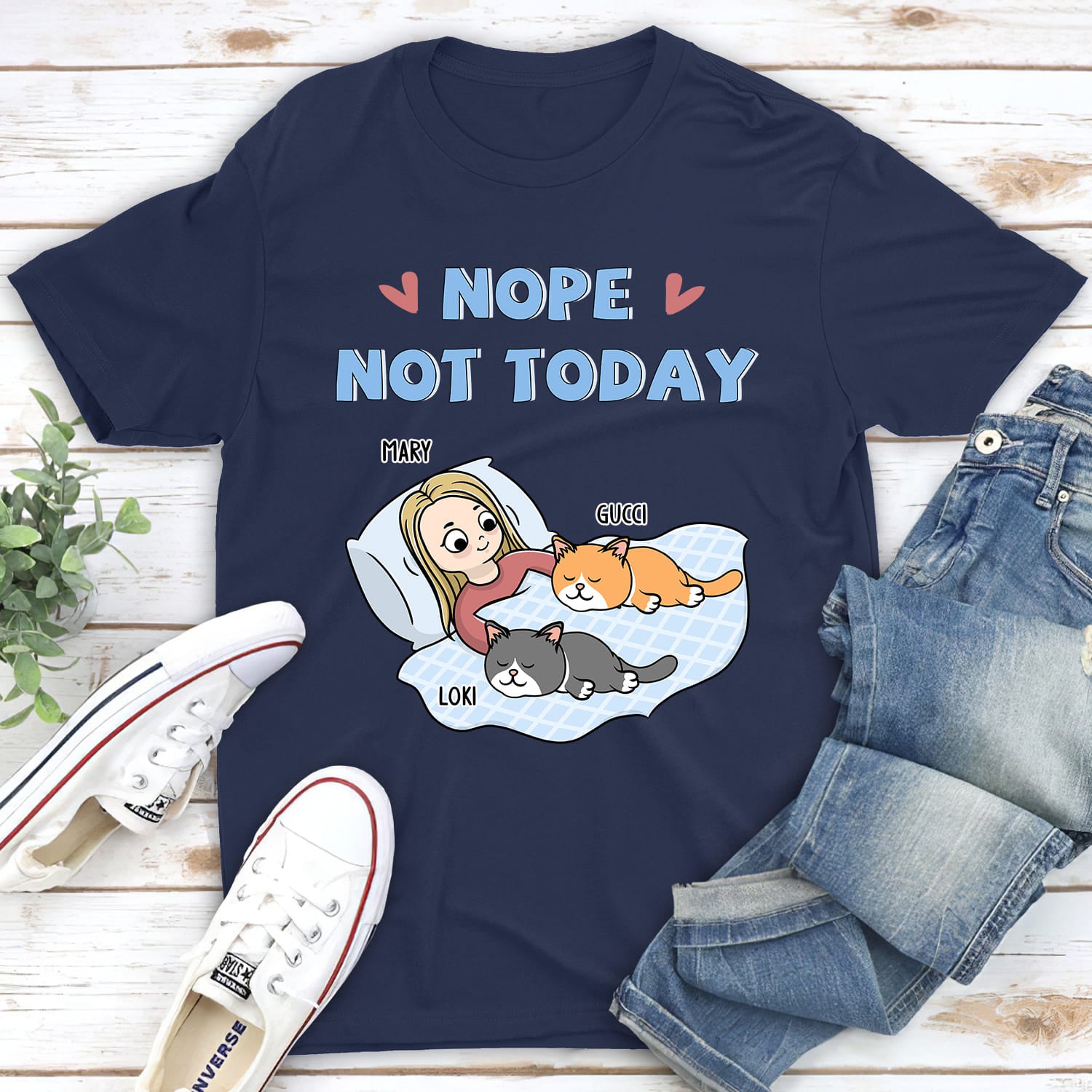 Chibi 'Nope Not Today' Personalized Unisex Custom T-shirt for Pet Lovers