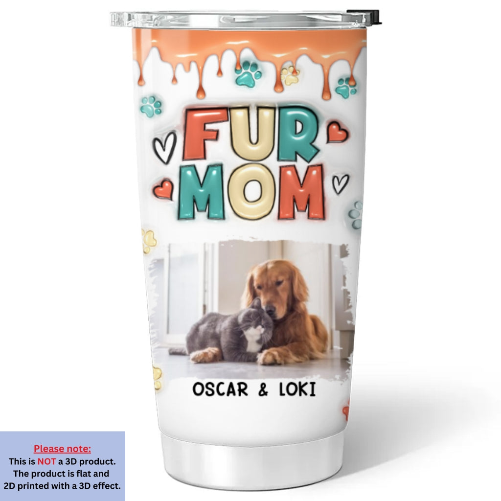 Personalized 3D Inflated Effect Tumbler - Cute Gift for Pet Moms