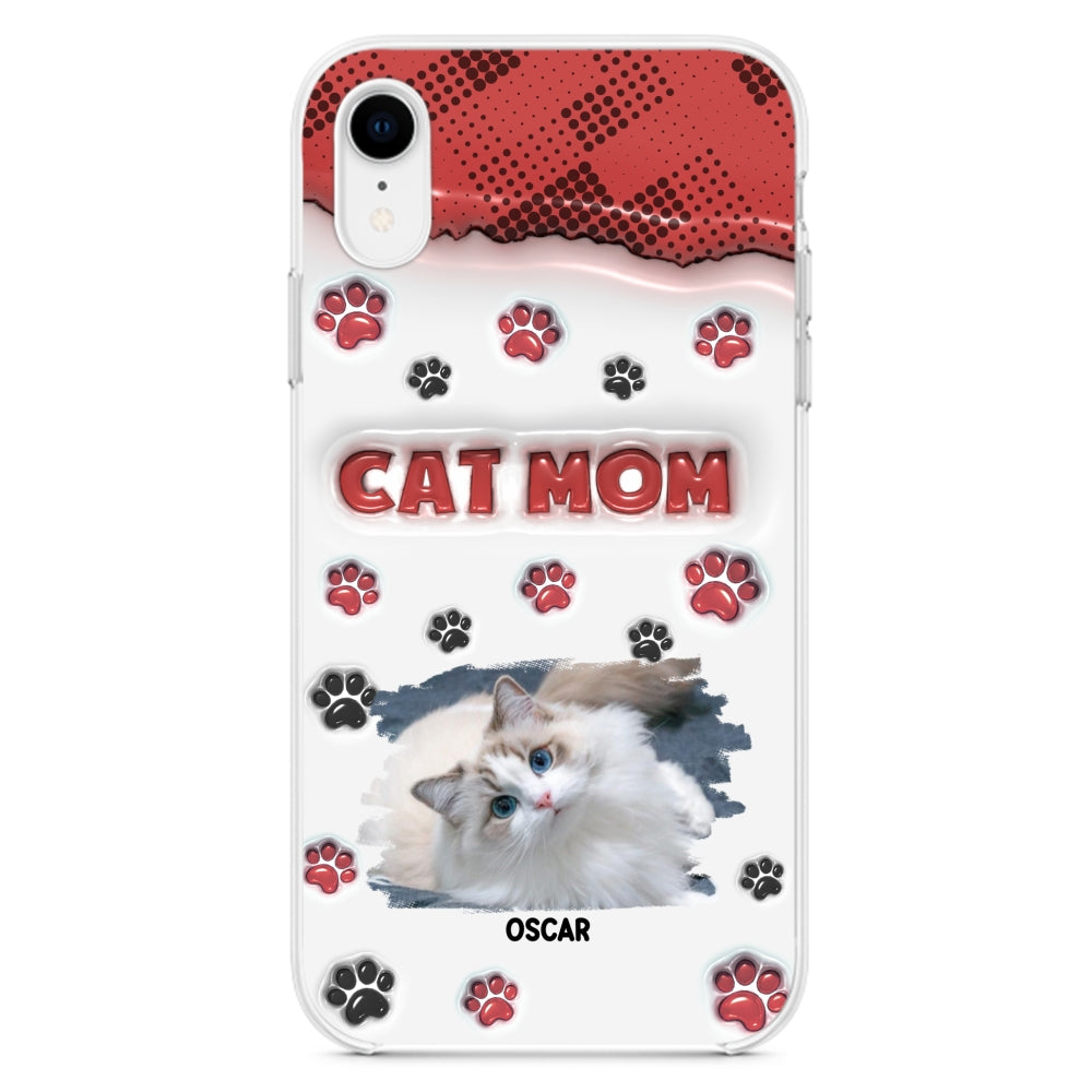 Personalized Cat Mom 3D Inflated Effect Custom Phone Case