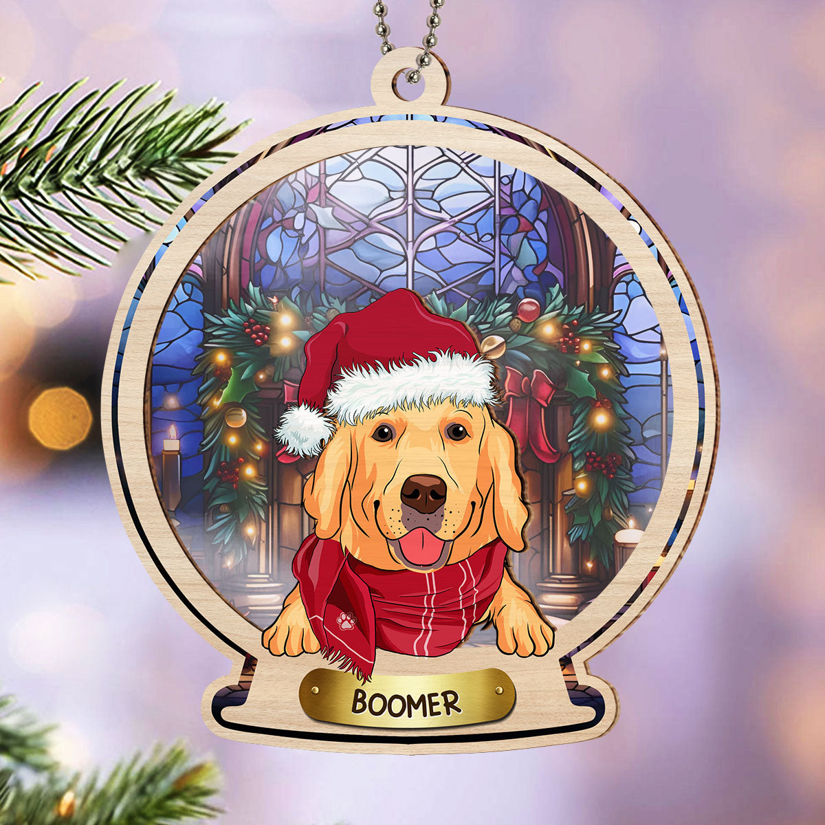 Personalized Custom Snow Globe Dog Suncatcher Ornament for Special Occasions
