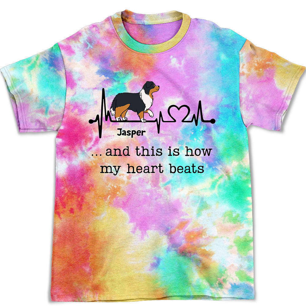 Personalized Dog Heartbeat All-over Print Comfort T-shirt