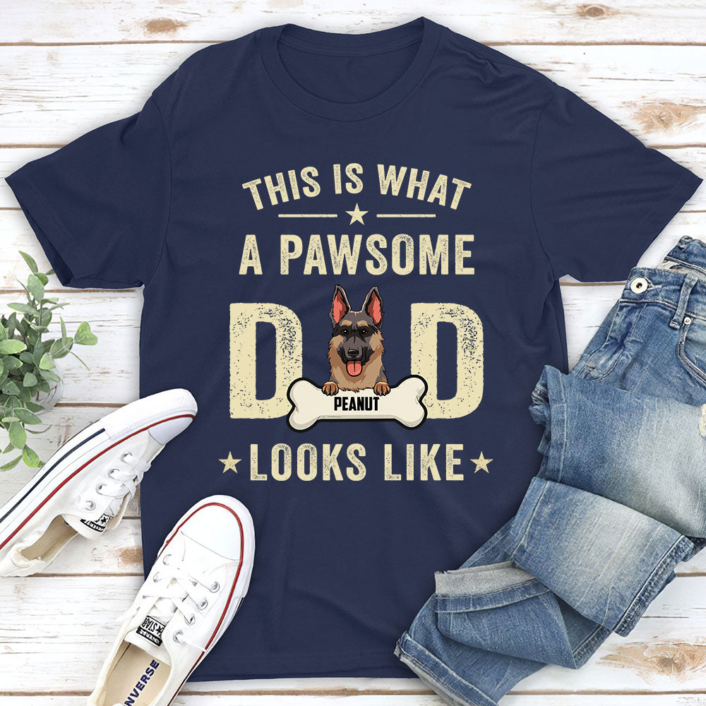Pawsome Dad Personalized Custom Unisex Pet Lover T-shirt