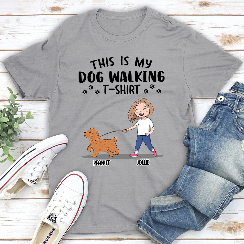 Customizable Unisex Dog Walking Personalized T-shirt - Ideal Gift for Pet Lovers