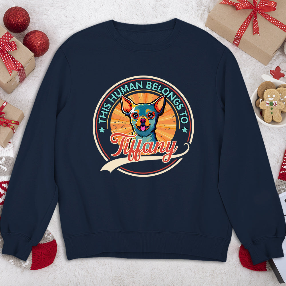 Personalized Human Belongs Popart Custom Sweatshirt - Ideal Gift for Pet Lovers