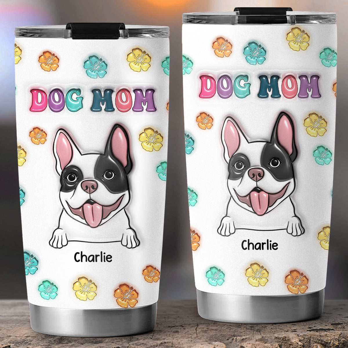 Personalized 3D Inflated Effect Tumbler for Dog Moms