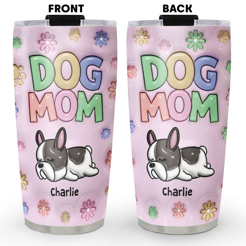 Best Fur Mom Ever - Personalized 3D Inflated Effect Custom Tumbler for Ultimate Drink Enjoyment