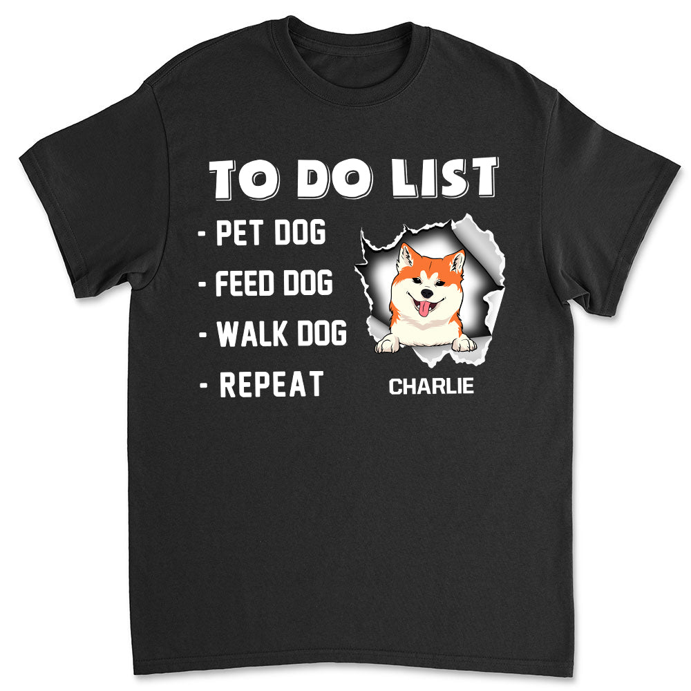 Personalized Custom Unisex Dog To-Do List T-shirt - Ideal Gift for Pet Lovers