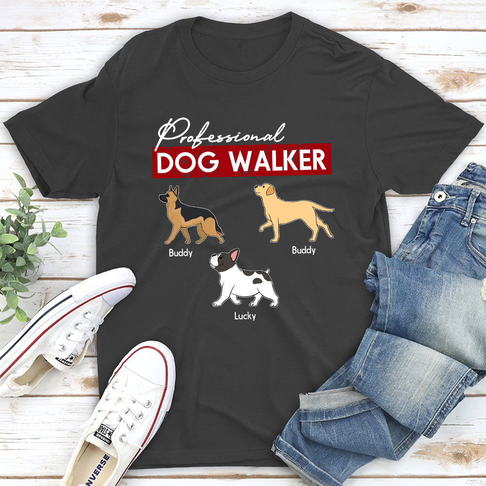 Customizable Unisex Professional Dog Walker T-shirt - Ideal Gift for Pet Lovers
