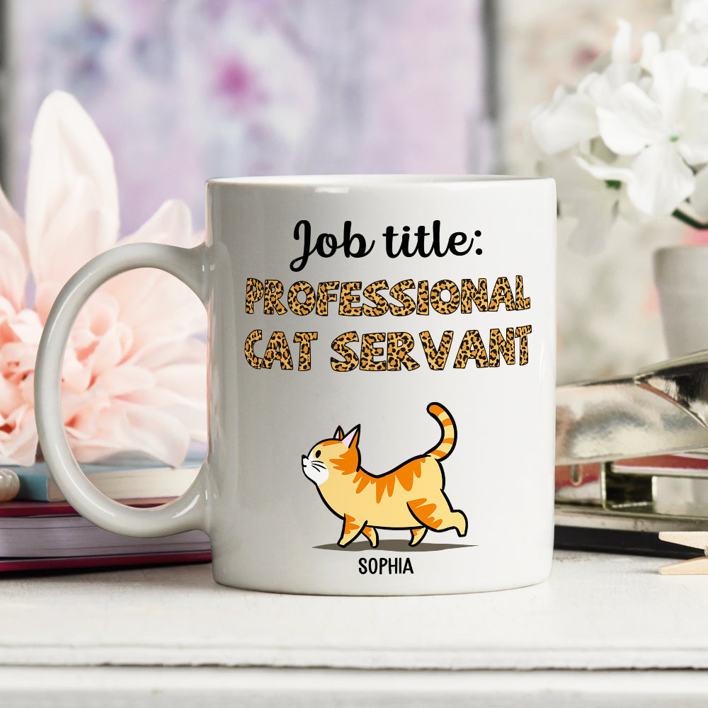 Customizable Professional Cat Servant Coffee Mug - Ideal Gift for Pet Lovers