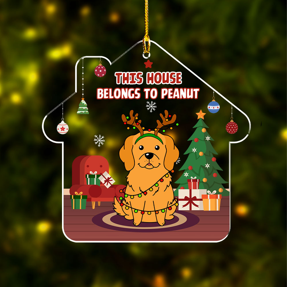 This House Belongs - Customizable Personalized Acrylic Christmas Ornament