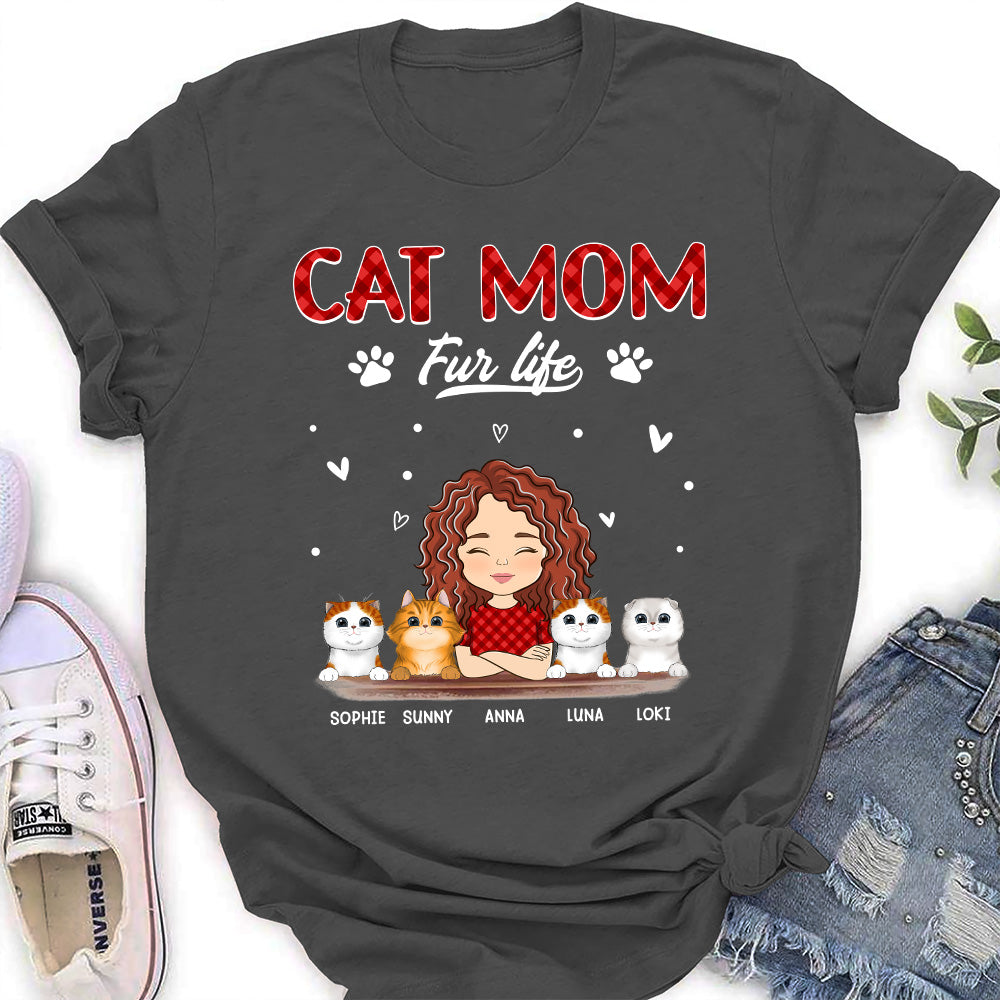 Cat Mom Fur Life - Customizable Women's Personalized T-shirt for Pet Lovers