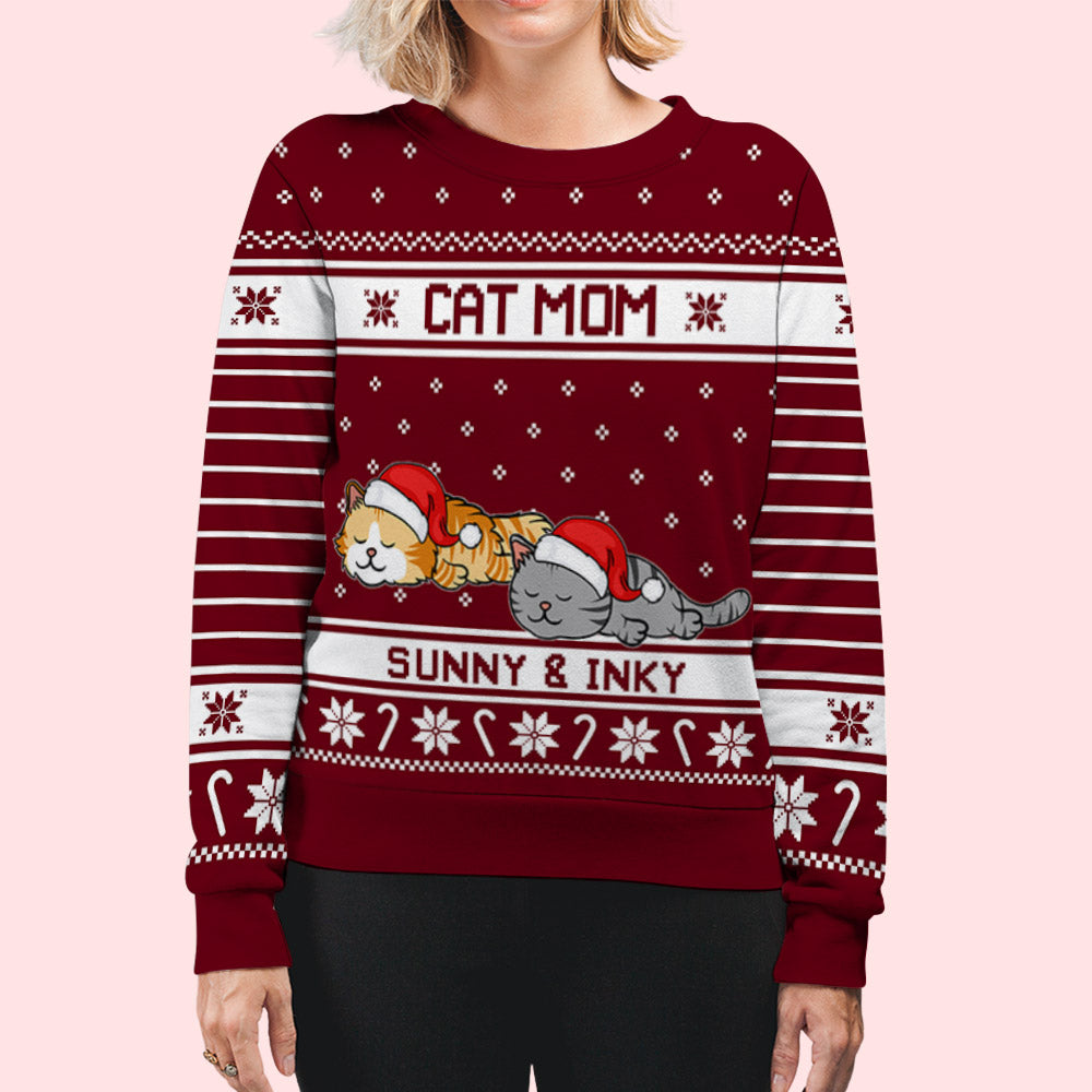 Customizable Festive Christmas All-Over-Print Dog and Cat Sweatshirt for Pet Lovers