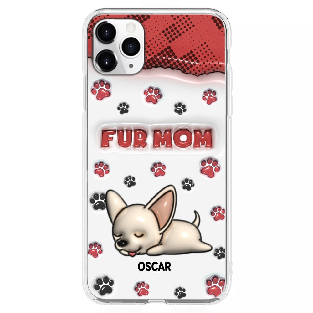 Personalized 3D Inflated Effect Fur Mom Custom Phone Case