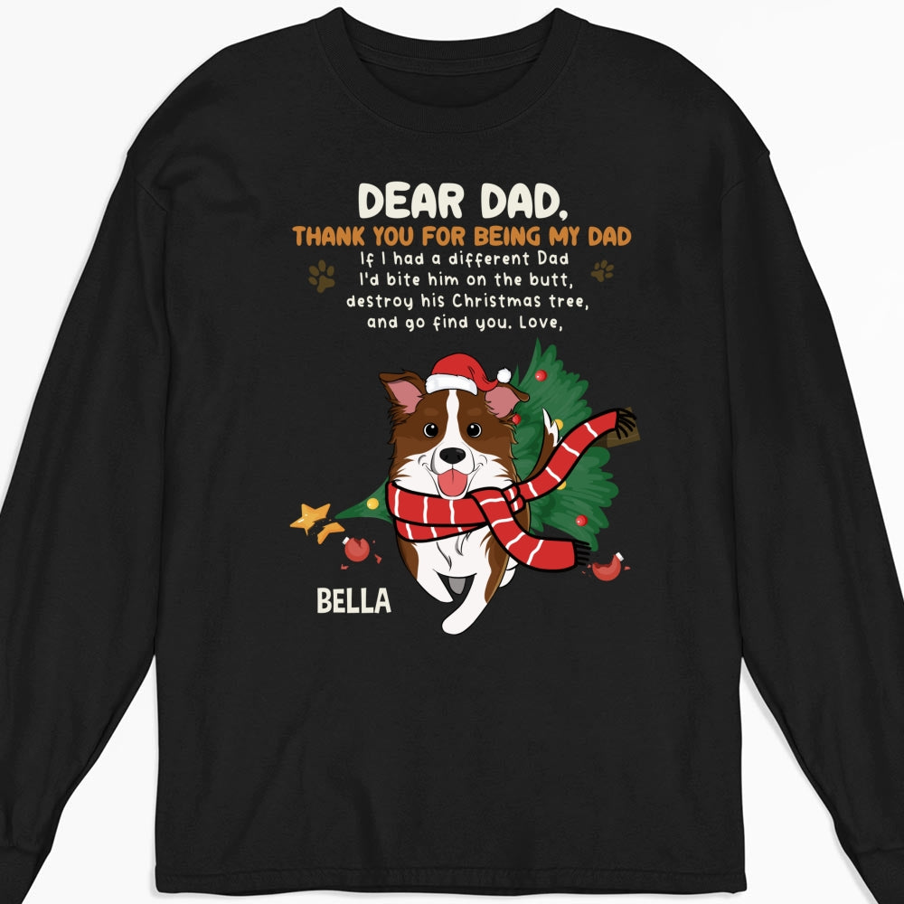 Personalized Custom Long Sleeve Thank You T-shirt for Dad and Mom