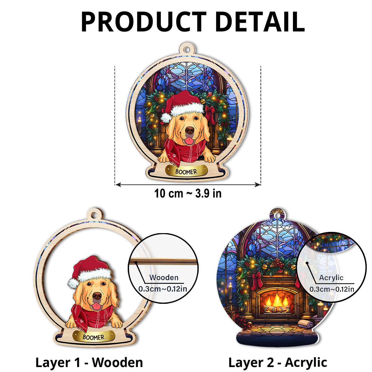 Personalized Custom Snow Globe Dog Suncatcher Ornament for Special Occasions