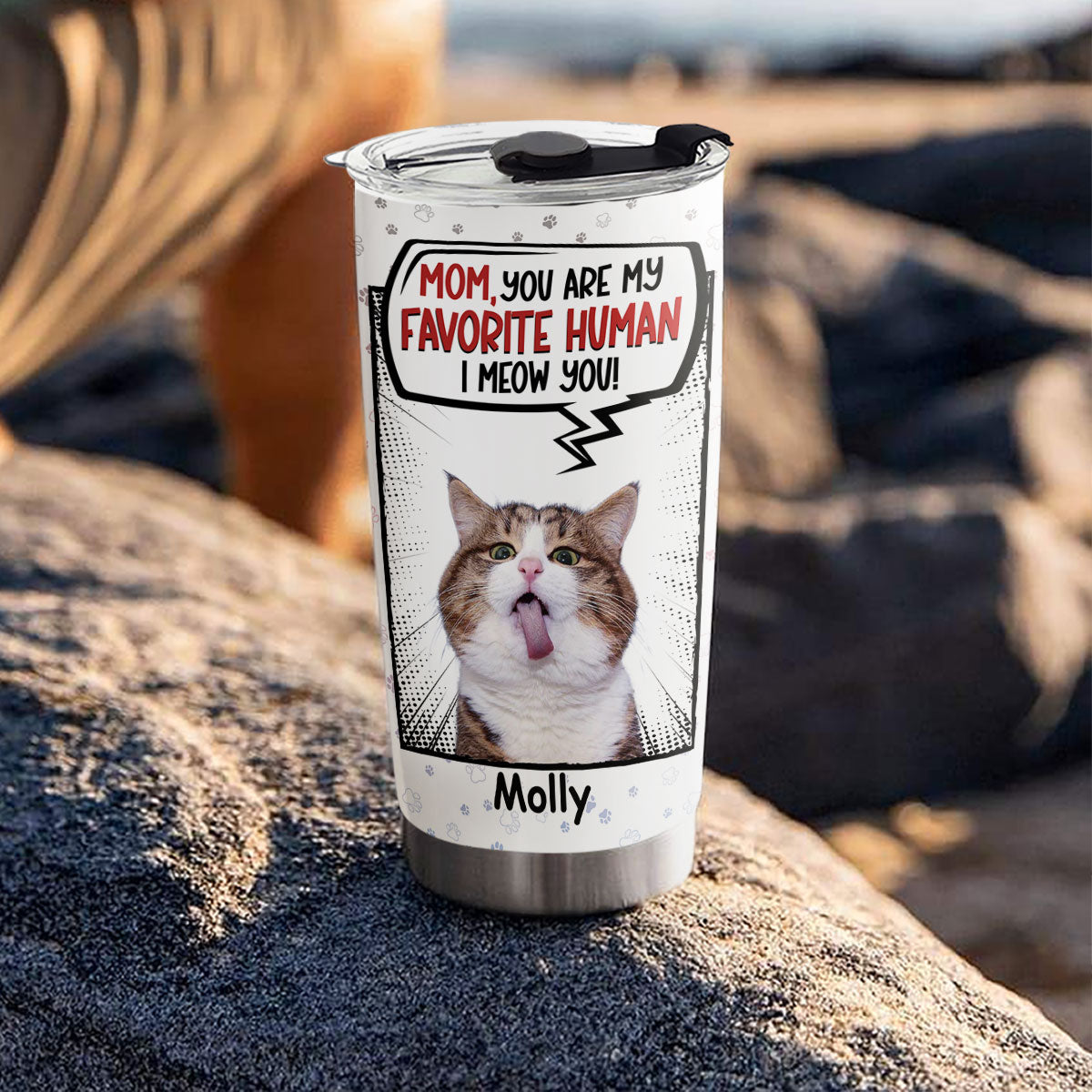 Personalized Favorite Cat Photo Tumbler - Unique Customizable Drinkware