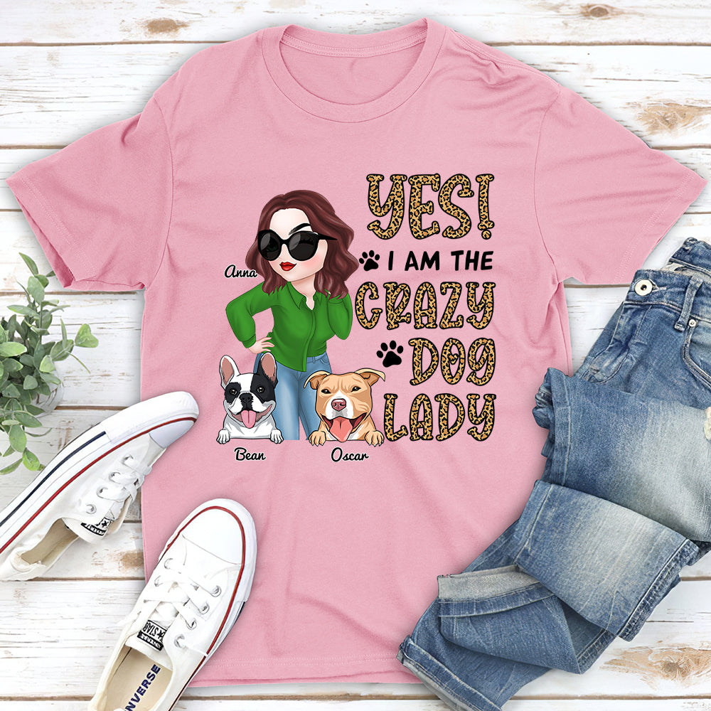 Personalized 'Call Me Crazy Dog Lady' Unisex T - shirt: Ideal Gift for Pet Lovers