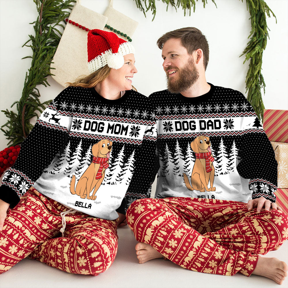 Personalized Dog and Cat in Forest All-Over Print Sweatshirt - Ideal Gift for Pet Lovers