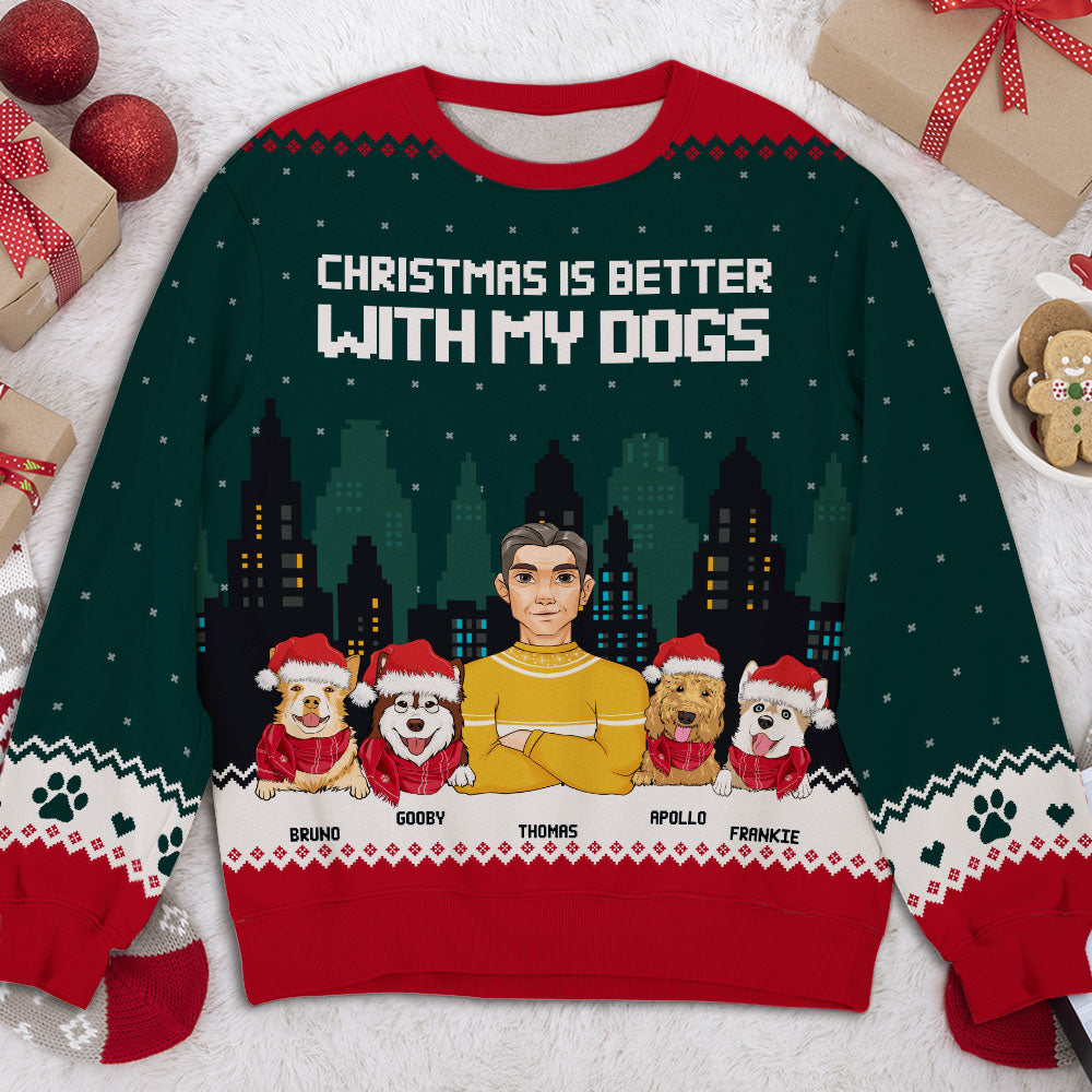Personalized Christmas Dog All-Over-Print Sweatshirt: Ideal Gift for Pet Lovers