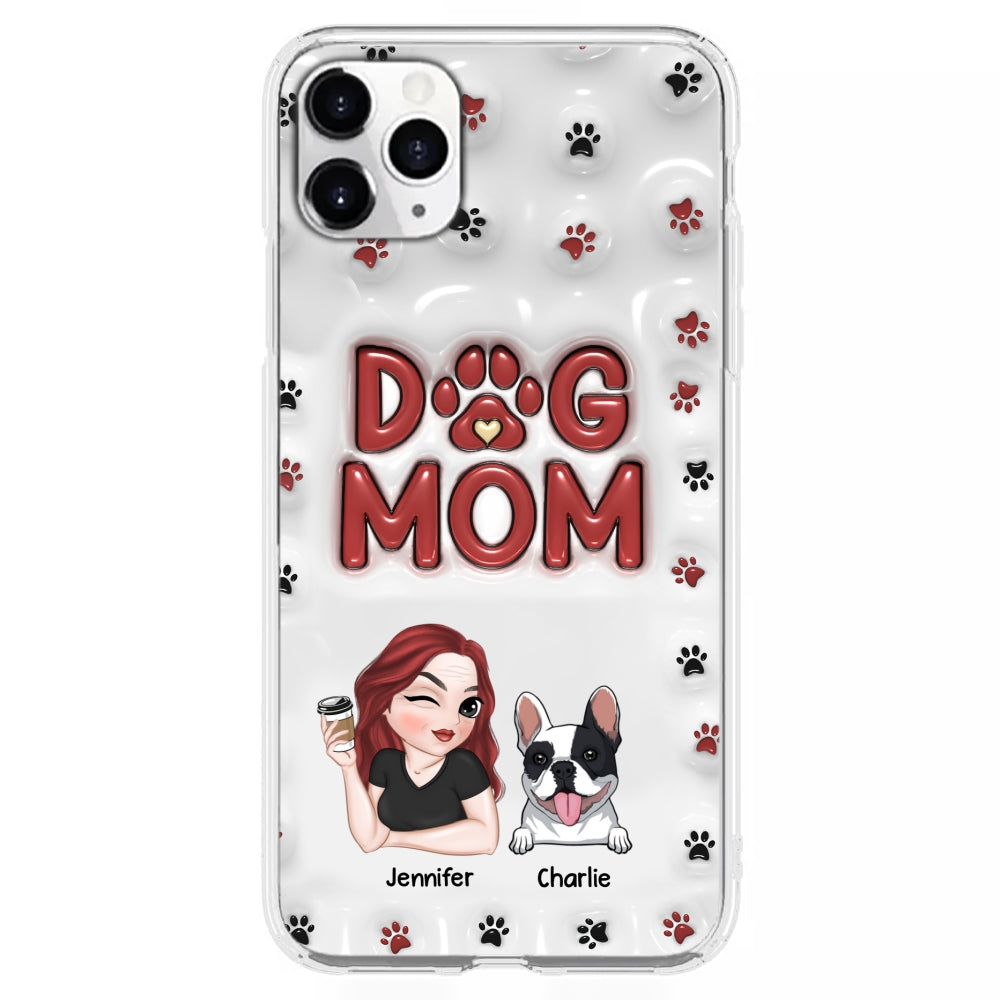 Adorable Dog Mom - Personalized 3D Inflated Effect Custom Phone Case