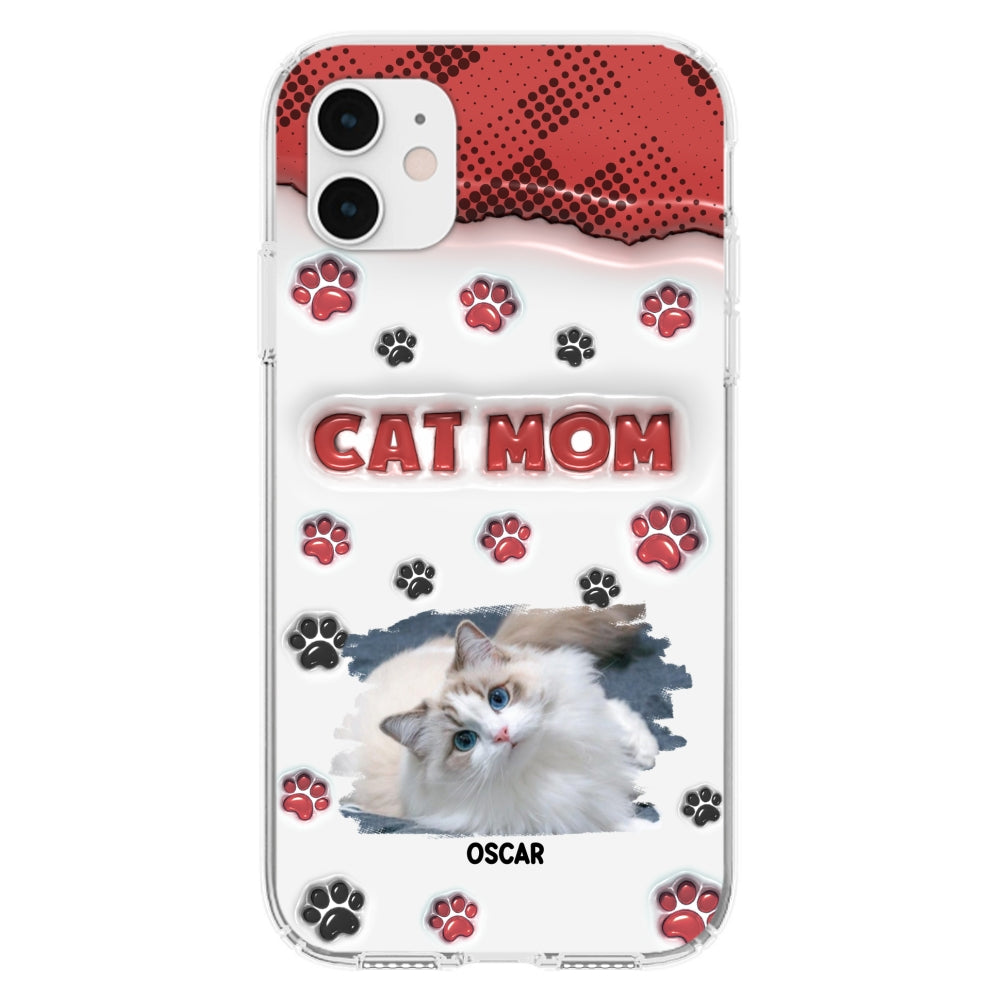 Personalized Cat Mom 3D Inflated Effect Custom Phone Case