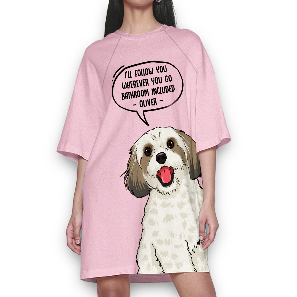 Personalized Custom 3/4 Sleeve 'I'll Follow You' Dress for Dog Moms