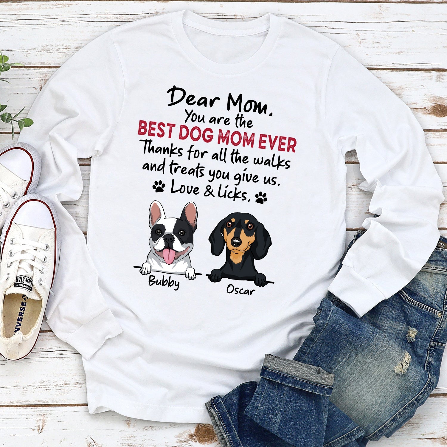 Walks And Treats - Customizable Personalized Long Sleeve Pet Lover T-shirt