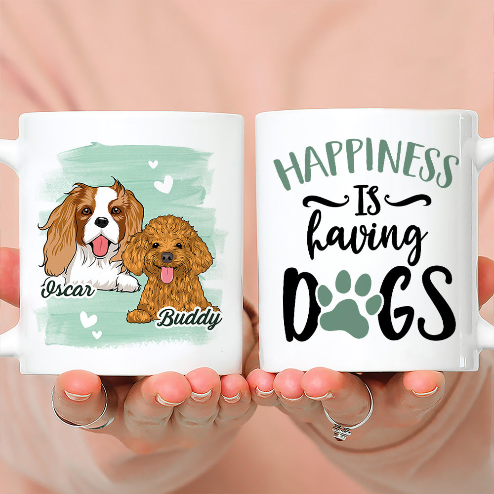 Personalized Custom 'Happiness Is Having A Dog' Coffee Mug - Ideal Gift for Pet Lovers