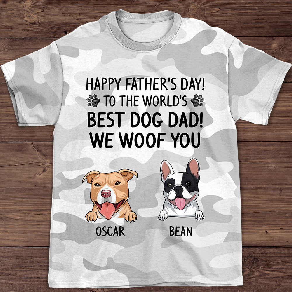 World's Best Dog Dad Personalized All-over Print Comfortable T-shirt