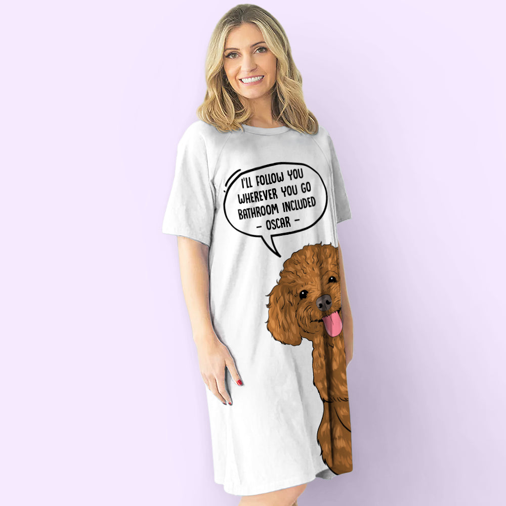 Personalized Custom 3/4 Sleeve 'I'll Follow You' Dress for Dog Moms