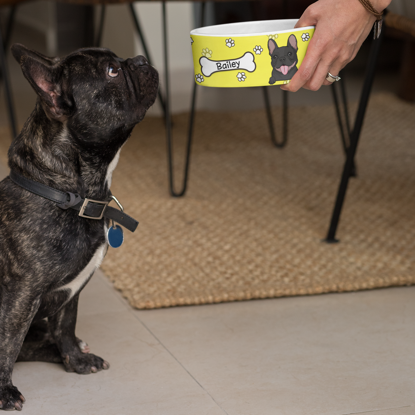 Customizable Colorful Ceramic Pet Bowl - Personalized for Your Furry Friend