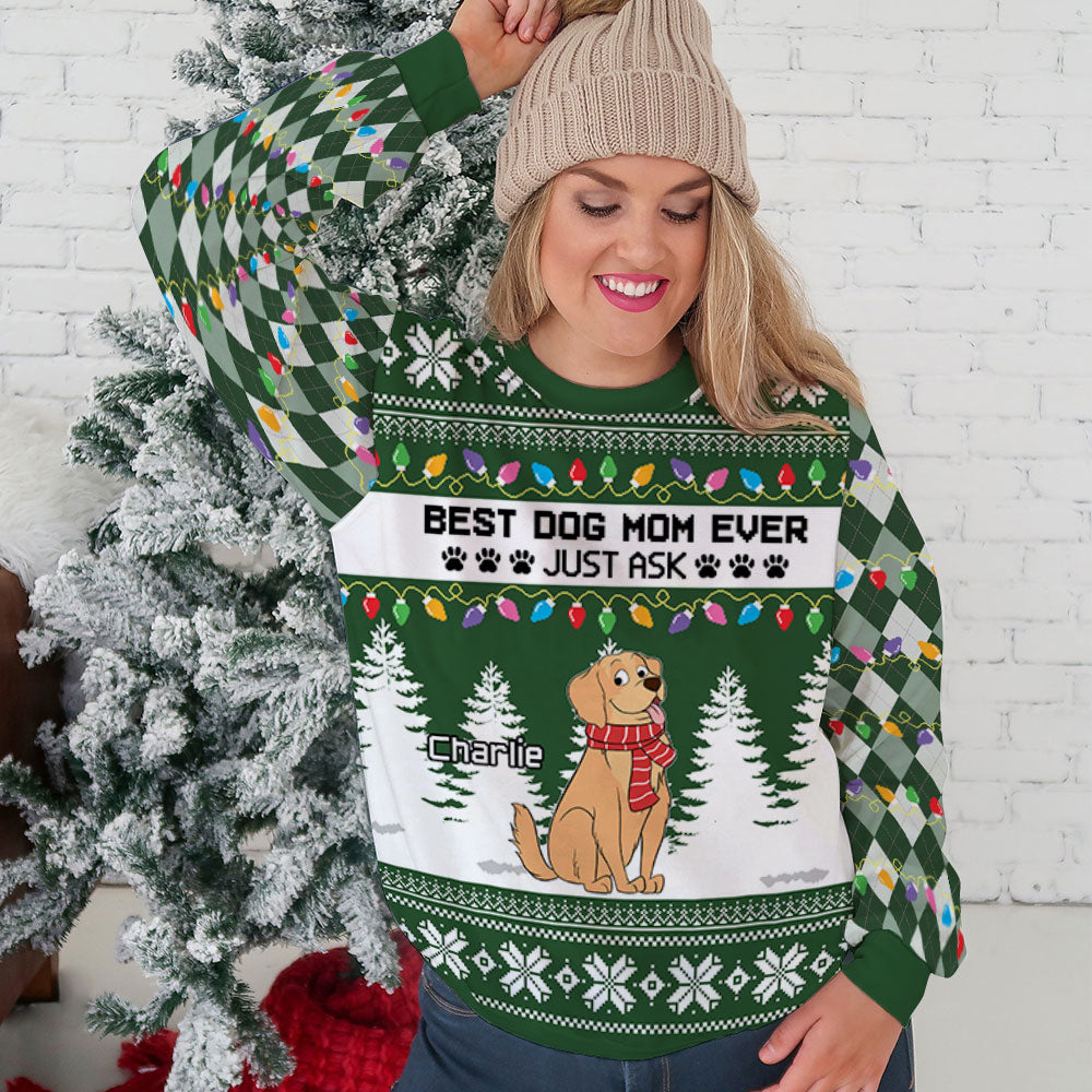 Personalized All-Over-Print Mom and Dad Sweatshirt - Ideal Gift for Pet Lovers