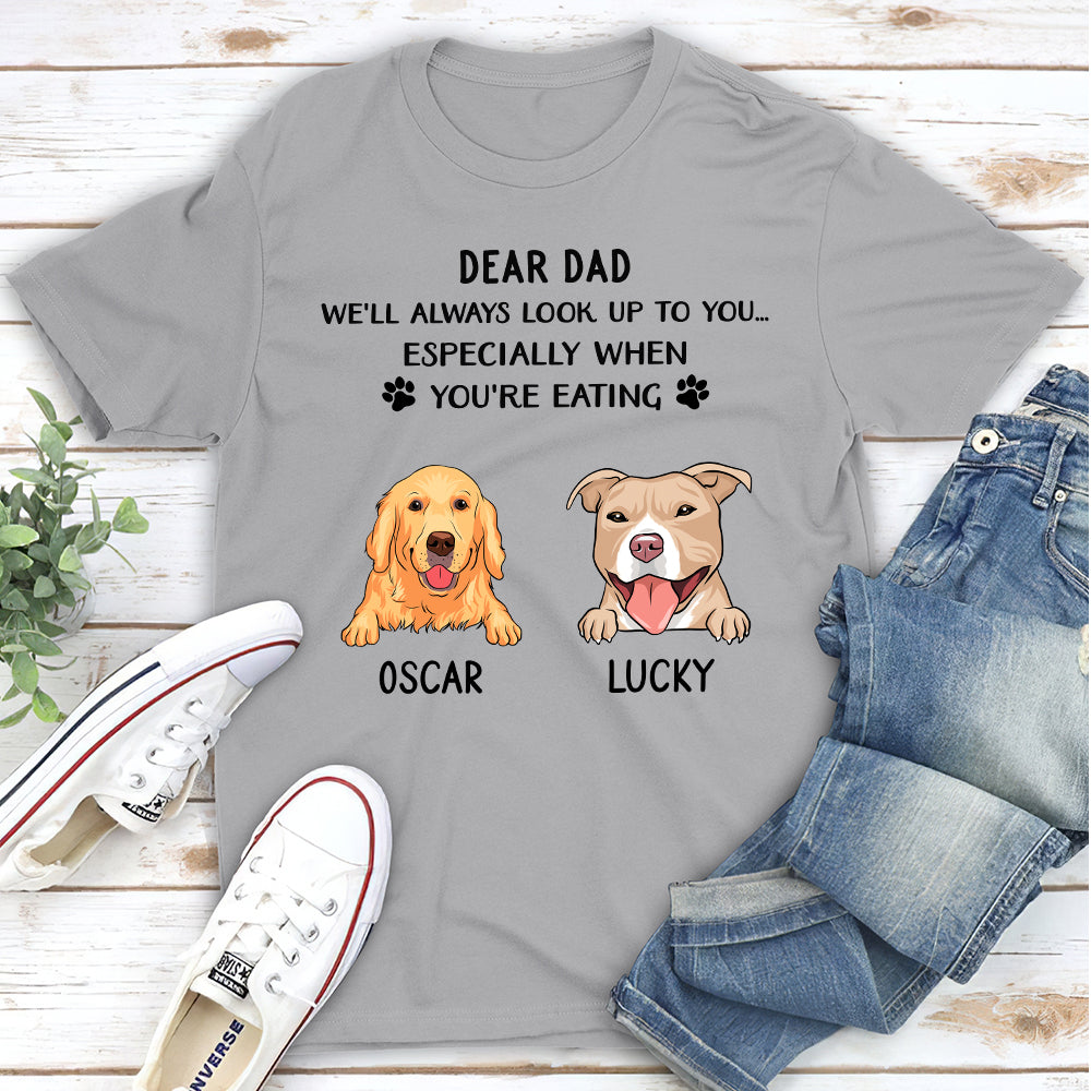 Personalized Unisex T-shirt: A Perfect Gift for Pet Lovers - 'We'll Always Look Up To You'