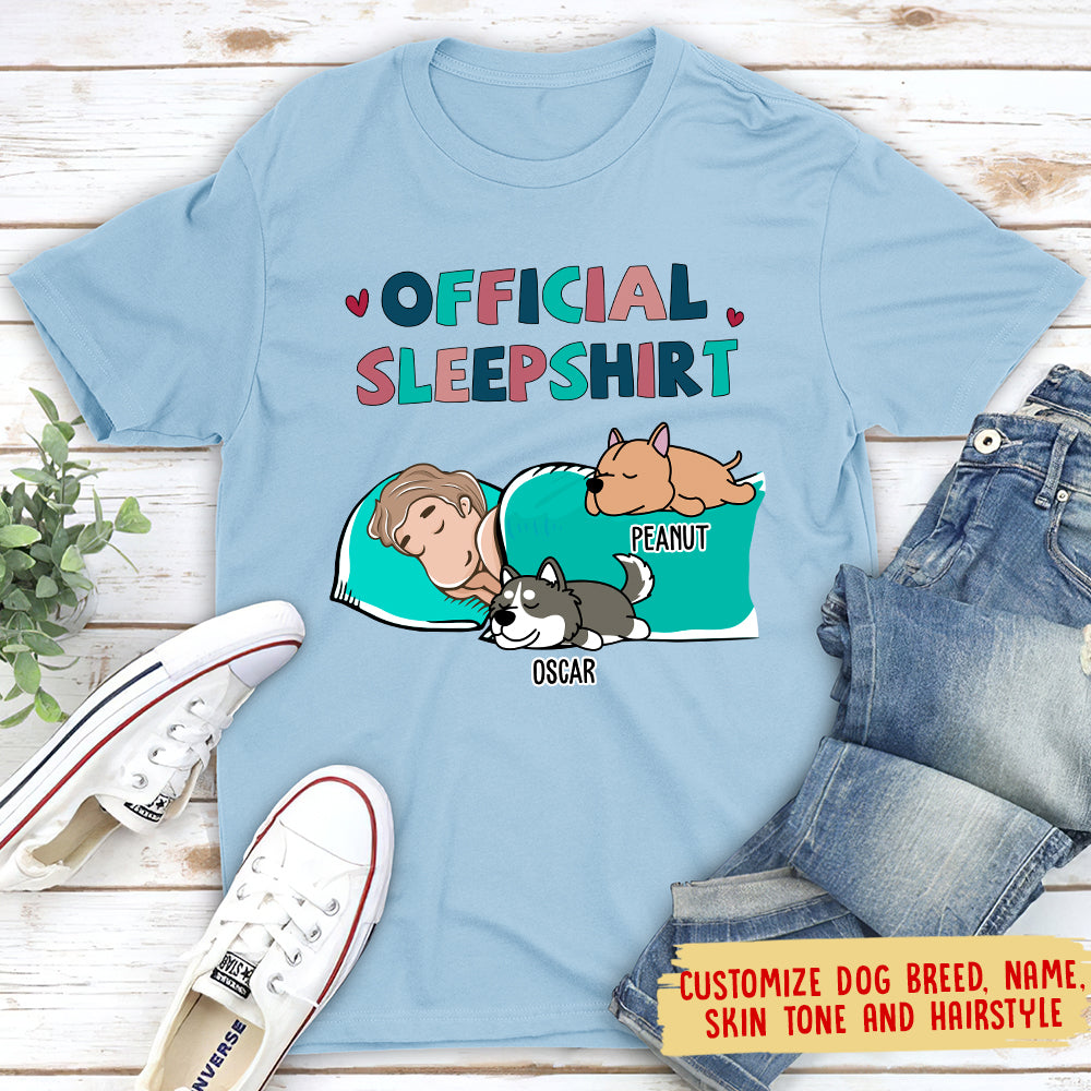 Personalized Custom Unisex Sleeping Dog Sleepshirt - Ideal Gift for Pet Lovers