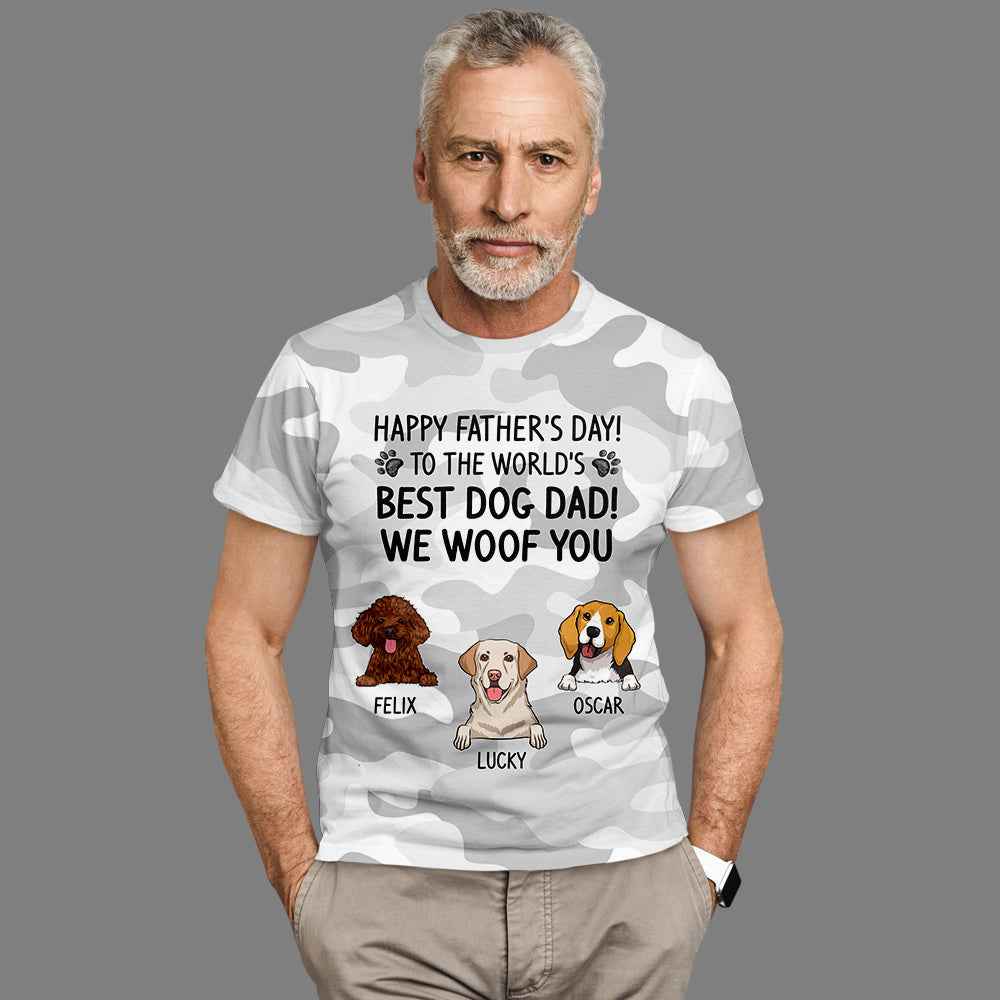 World's Best Dog Dad Personalized All-over Print Comfortable T-shirt