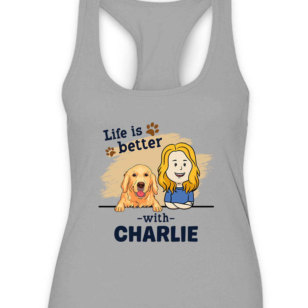 Customizable Women's Summer Dog-themed Racerback Tank