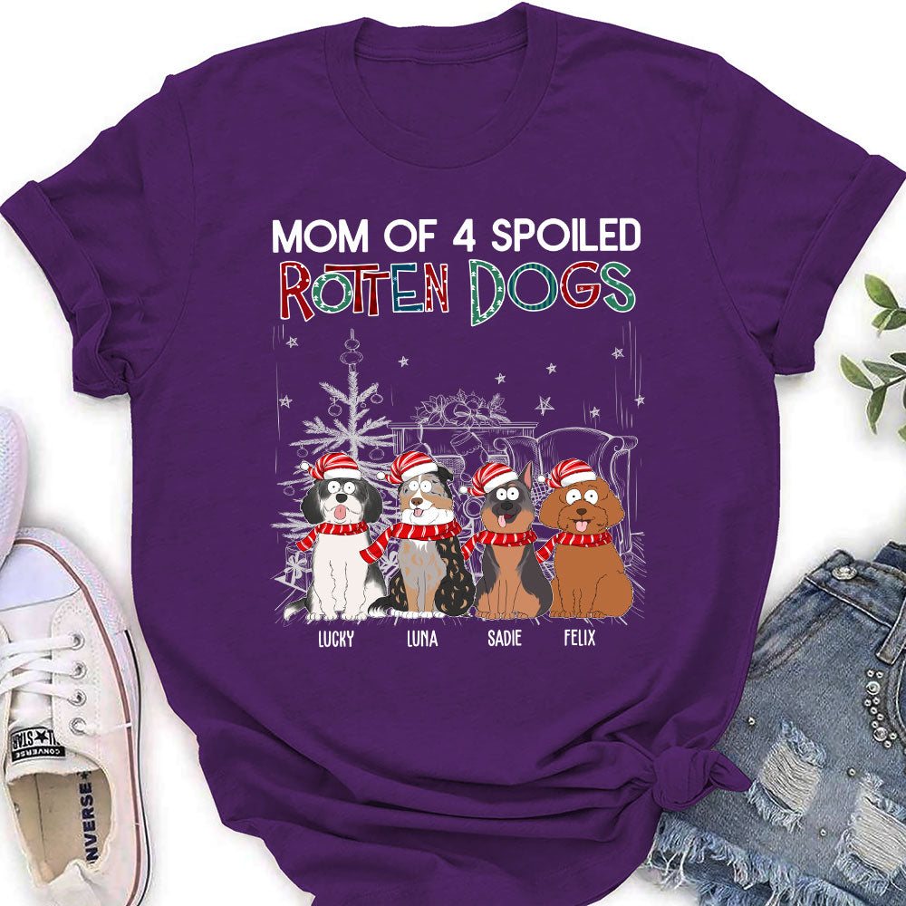 Personalized Custom Women's 'Dad Of A Spoiled Rotten Dog 2' T-shirt - Ideal Gift for Pet Lovers