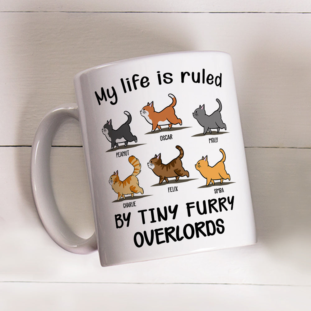Personalized Custom 'My Life Is Ruled By Cats' Coffee Mug - Ideal Gift for Pet Lovers