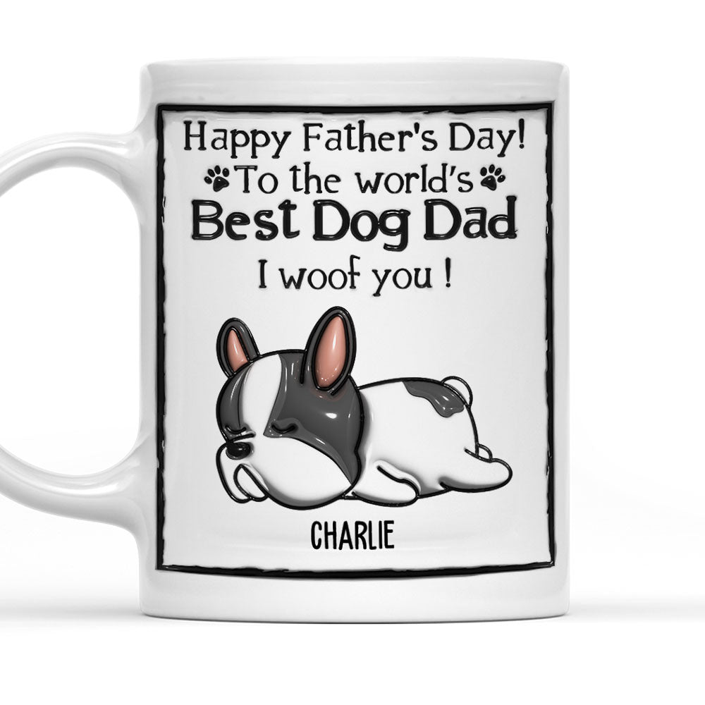 Best Dog Dad Gift - Personalized 3D Inflated Effect Custom Ceramic Mug