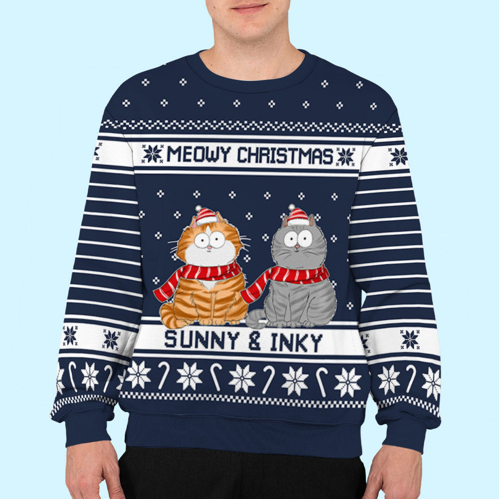 Personalized Merry Christmas Fur Mom All-Over-Print Sweatshirt - Ideal Gift for Pet Lovers