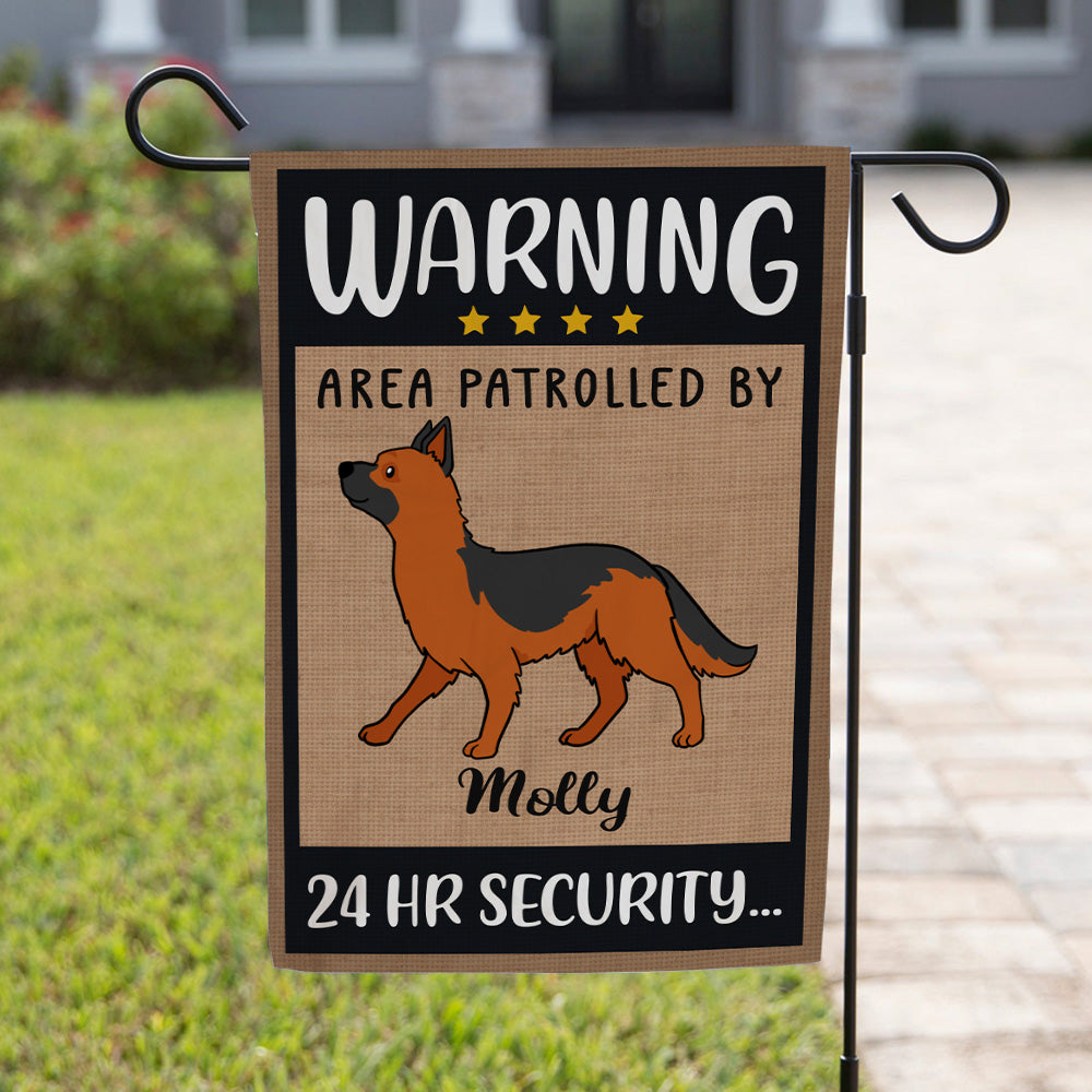 Customizable Personalized Garden Flag for Pet Lovers - Area Patrolled